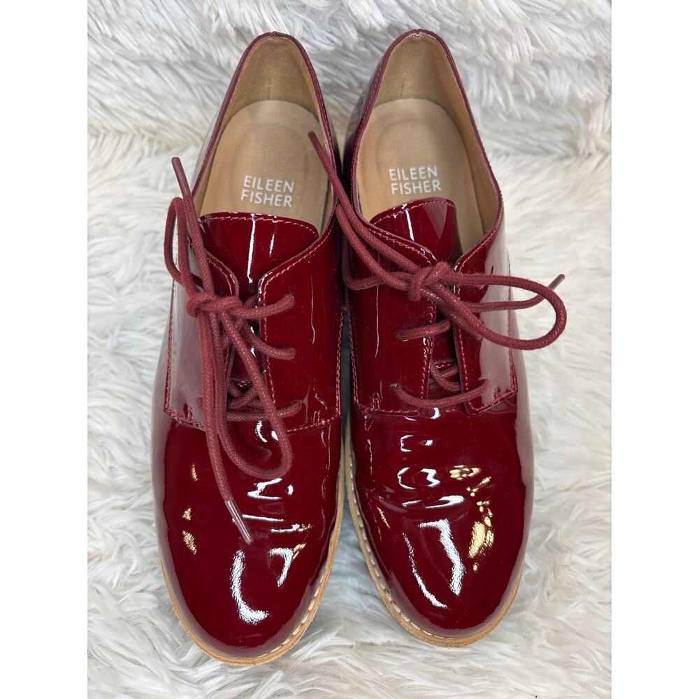 Eileen Fisher Women’s Oxford Lace-Up, Burgundy Size 5 1/2